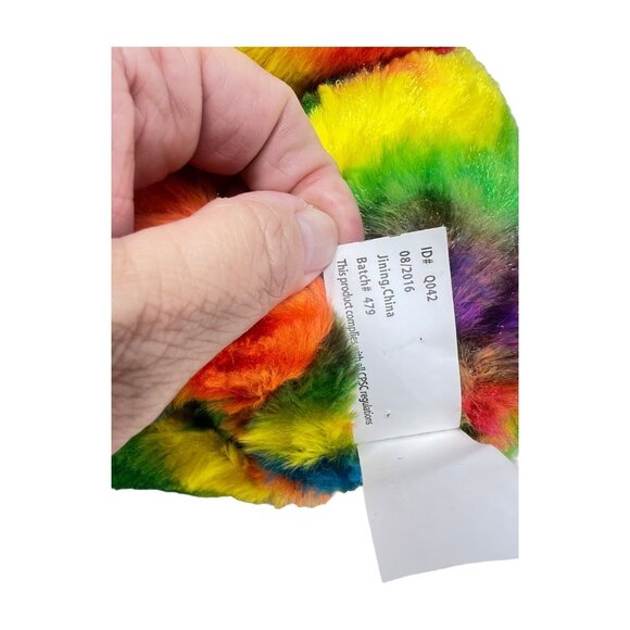 Kellytoy Colorful Rainbow Plush Tie Dye Teddy Bear Pink Bow Stuffed Animal 12 in - Picture 9 of 9